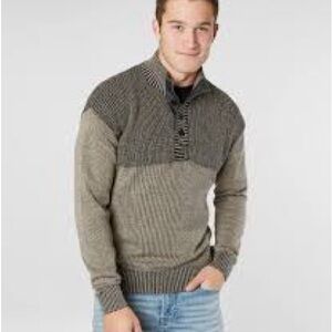 New Sz M tie dyed grey halfway button pullover cozy business casual sweater